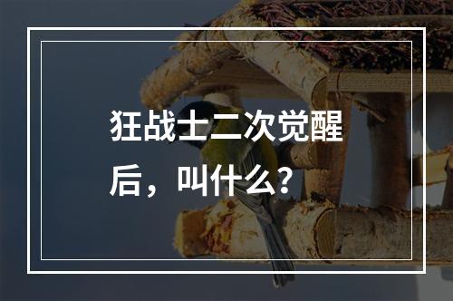 狂战士二次觉醒后，叫什么？