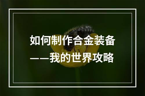 如何制作合金装备——我的世界攻略