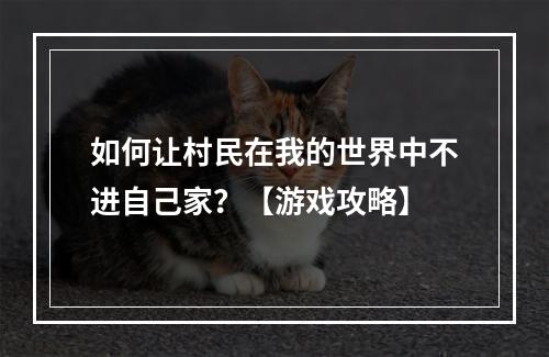 如何让村民在我的世界中不进自己家？【游戏攻略】