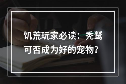 饥荒玩家必读：秃鹫可否成为好的宠物？