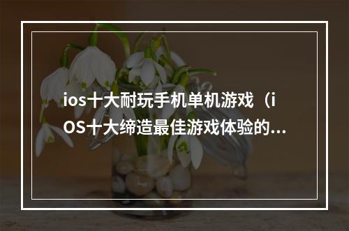 ios十大耐玩手机单机游戏（iOS十大缔造最佳游戏体验的手机单机游戏）