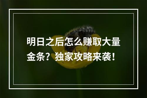 明日之后怎么赚取大量金条？独家攻略来袭！