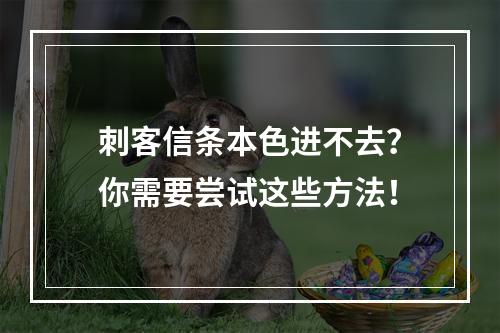 刺客信条本色进不去？你需要尝试这些方法！