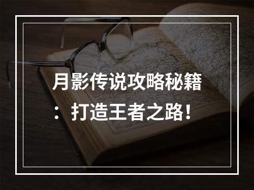 月影传说攻略秘籍：打造王者之路！