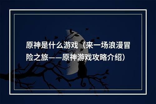 原神是什么游戏（来一场浪漫冒险之旅——原神游戏攻略介绍）