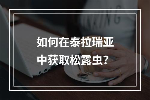 如何在泰拉瑞亚中获取松露虫？