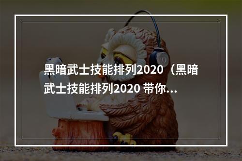 黑暗武士技能排列2020（黑暗武士技能排列2020 带你轻松搞定游戏）