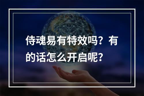 侍魂易有特效吗？有的话怎么开启呢？