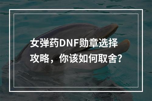 女弹药DNF勋章选择攻略，你该如何取舍？