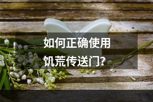 如何正确使用饥荒传送门？