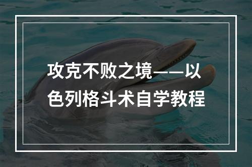 攻克不败之境——以色列格斗术自学教程