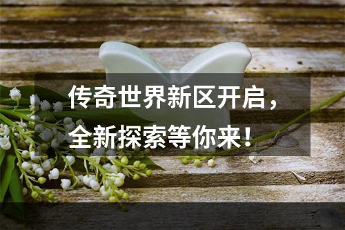 传奇世界新区开启，全新探索等你来！