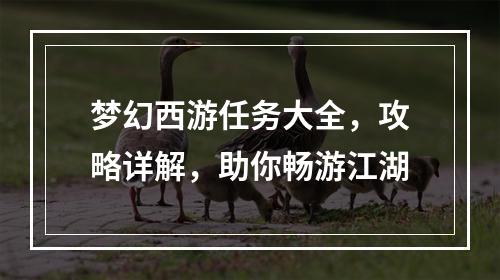 梦幻西游任务大全，攻略详解，助你畅游江湖