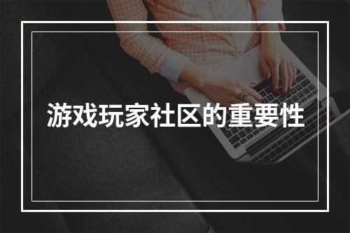 游戏玩家社区的重要性