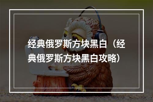 经典俄罗斯方块黑白（经典俄罗斯方块黑白攻略）