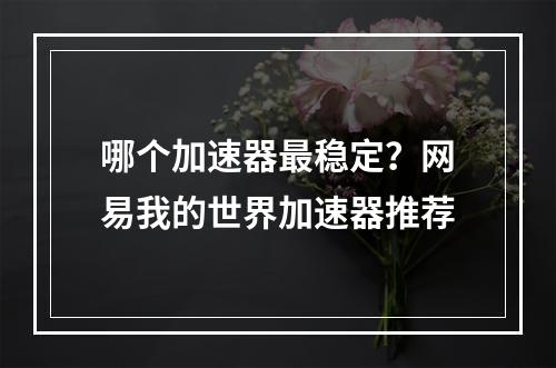 哪个加速器最稳定？网易我的世界加速器推荐