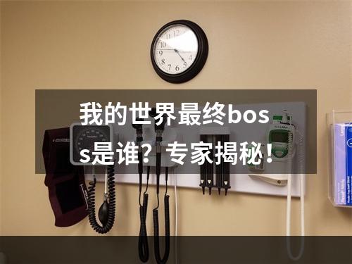 我的世界最终boss是谁？专家揭秘！