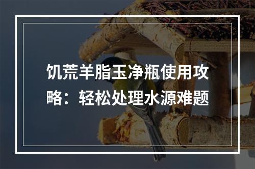 饥荒羊脂玉净瓶使用攻略：轻松处理水源难题