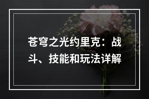 苍穹之光约里克：战斗、技能和玩法详解