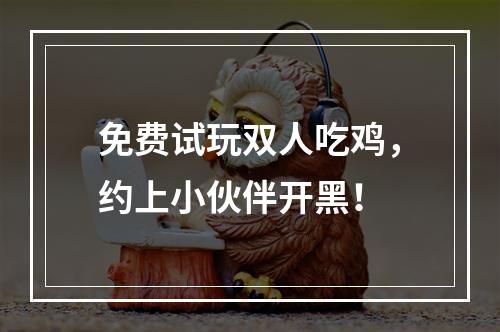 免费试玩双人吃鸡，约上小伙伴开黑！