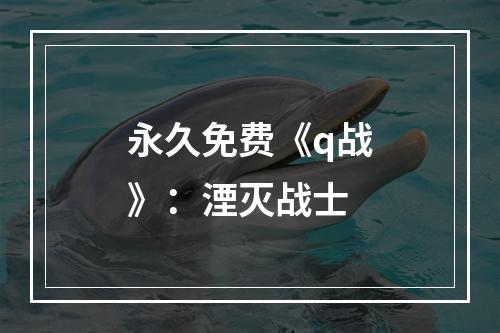 永久免费《q战》：湮灭战士