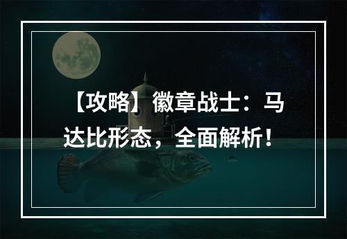 【攻略】徽章战士：马达比形态，全面解析！