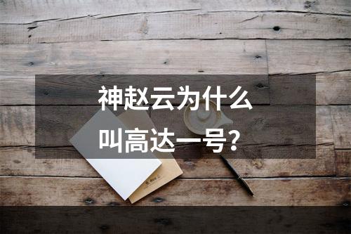 神赵云为什么叫高达一号？