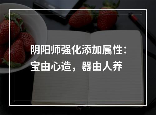 阴阳师强化添加属性：宝由心造，器由人养