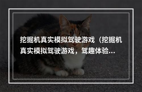 挖掘机真实模拟驾驶游戏（挖掘机真实模拟驾驶游戏，驾趣体验不容错过）