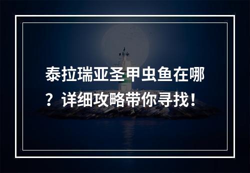 泰拉瑞亚圣甲虫鱼在哪？详细攻略带你寻找！