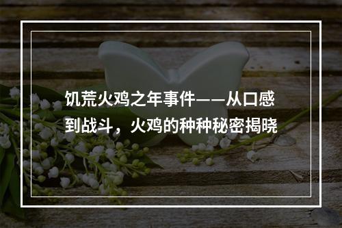 饥荒火鸡之年事件——从口感到战斗，火鸡的种种秘密揭晓