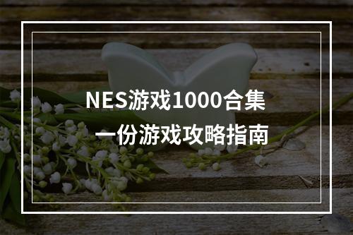 NES游戏1000合集  一份游戏攻略指南