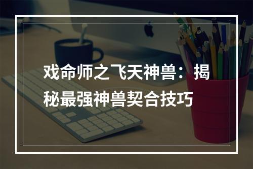 戏命师之飞天神兽：揭秘最强神兽契合技巧