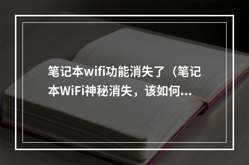 笔记本wifi功能消失了（笔记本WiFi神秘消失，该如何解决？）