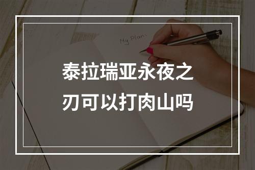 泰拉瑞亚永夜之刃可以打肉山吗