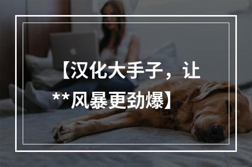 【汉化大手子，让**风暴更劲爆】