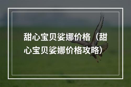 甜心宝贝娑娜价格（甜心宝贝娑娜价格攻略）