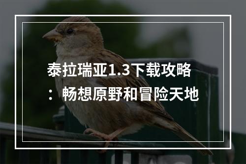 泰拉瑞亚1.3下载攻略：畅想原野和冒险天地