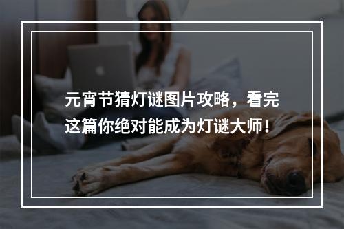 元宵节猜灯谜图片攻略，看完这篇你绝对能成为灯谜大师！