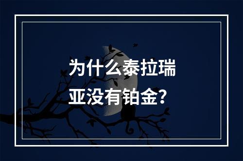 为什么泰拉瑞亚没有铂金？