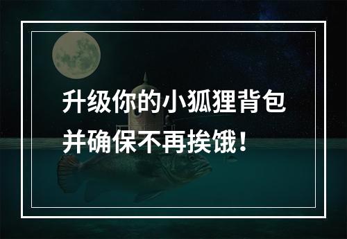 升级你的小狐狸背包并确保不再挨饿！