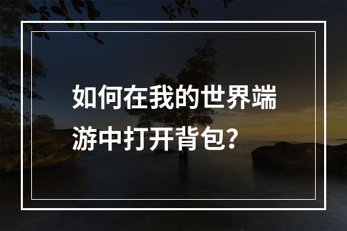 如何在我的世界端游中打开背包？