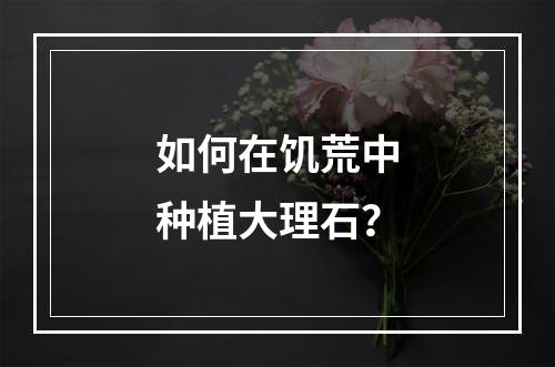 如何在饥荒中种植大理石？