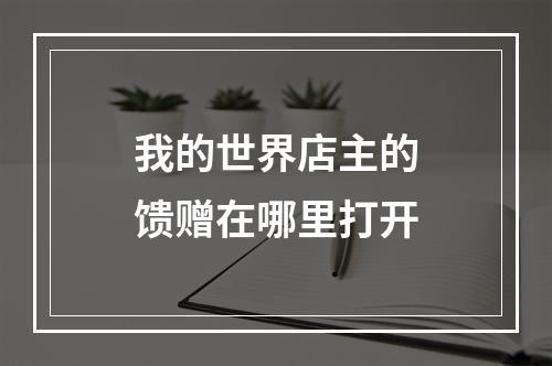 我的世界店主的馈赠在哪里打开