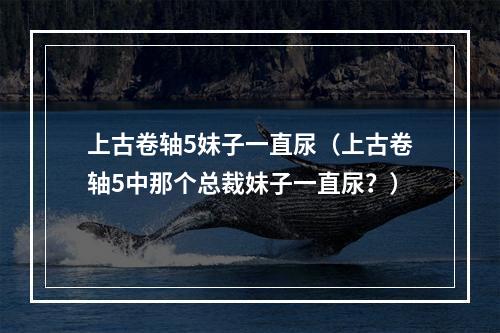 上古卷轴5妹子一直尿（上古卷轴5中那个总裁妹子一直尿？）