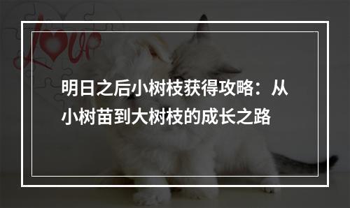 明日之后小树枝获得攻略：从小树苗到大树枝的成长之路