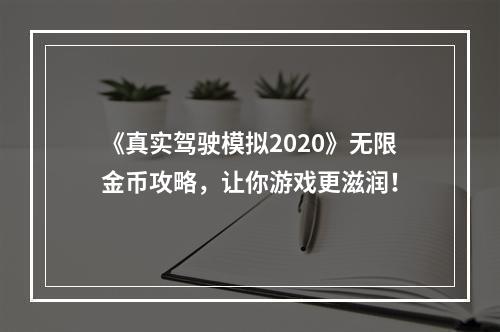 《真实驾驶模拟2020》无限金币攻略，让你游戏更滋润！