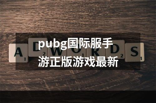 pubg国际服手游正版游戏最新