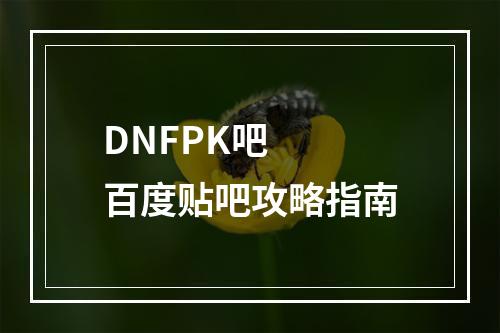 DNFPK吧  百度贴吧攻略指南