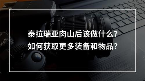 泰拉瑞亚肉山后该做什么？如何获取更多装备和物品？